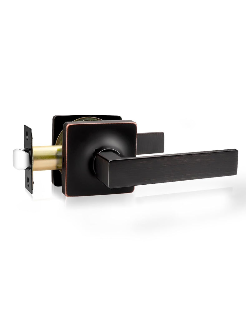 10 Pack Interior Passage Door Lever, Oil Rubbed Bronze Left or Right Handing for Closet and Hallway Doors,Square