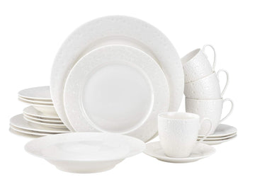 20-pc. Dinner Set Service for 4, 24K Gold-plated Luxury Bone China Tableware ("Orbit")