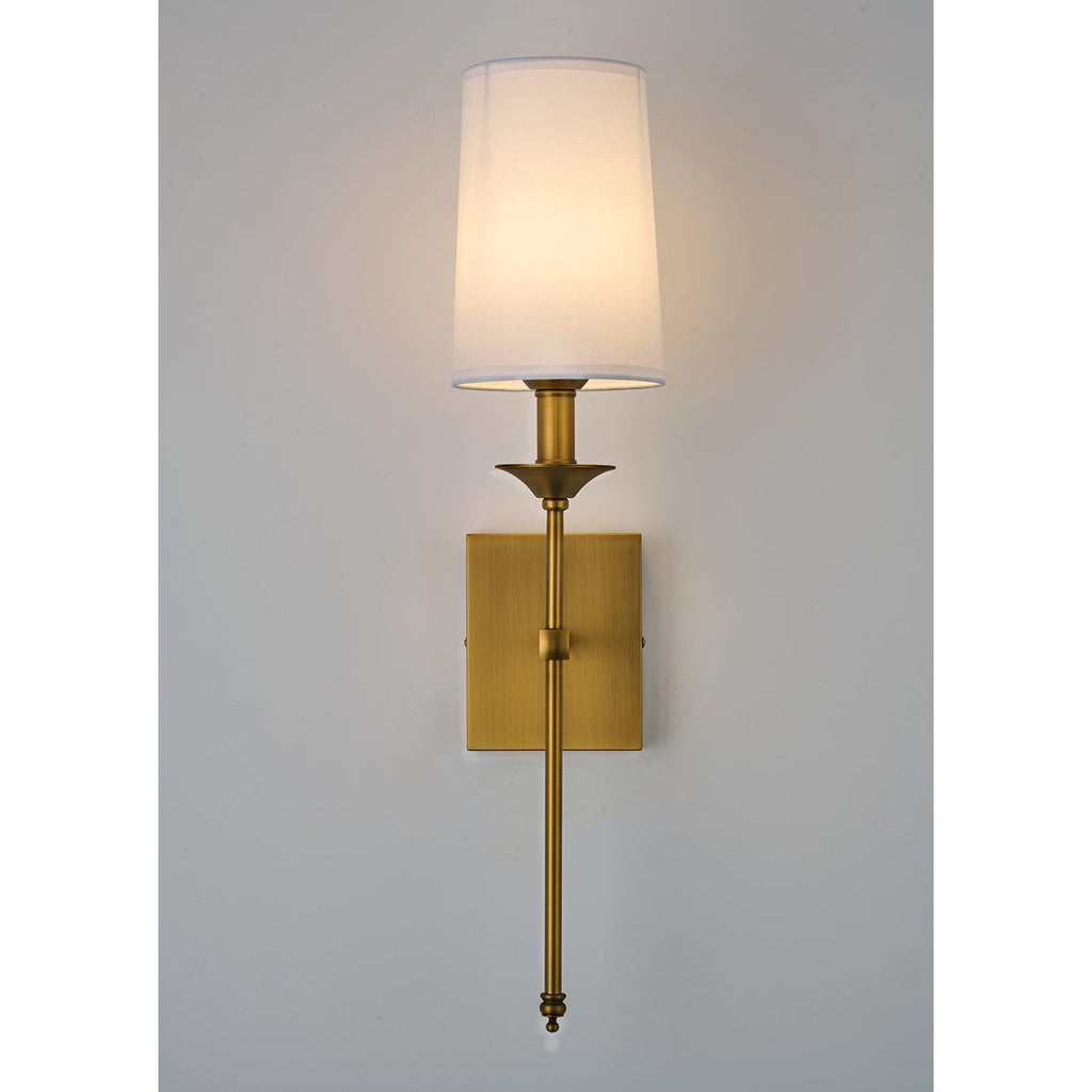 Hardwired Wall Sconces Set of 2, Mid Century Candlestick Style Wall Mounted Sconce with Pure White Cylindrical Shade