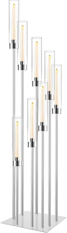 Floor Candelabra Tall 8 Arm Candle Holders, 45.3” Metal Candlestick for Taper Candles