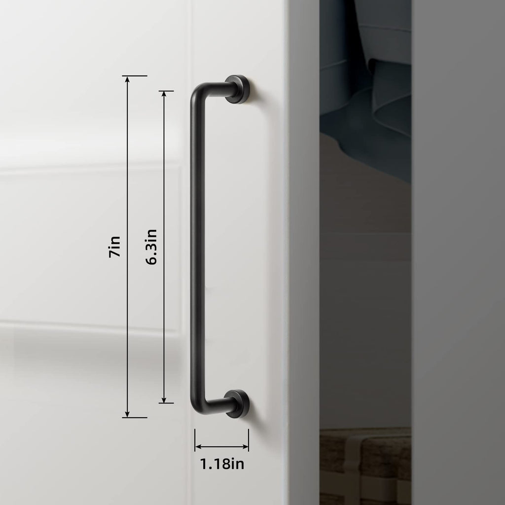6 Pack 6 5/16" Center to Center Matte Black Modern Cabinet Pulls Solid Contemporary Home Improvement Hardware Drawer