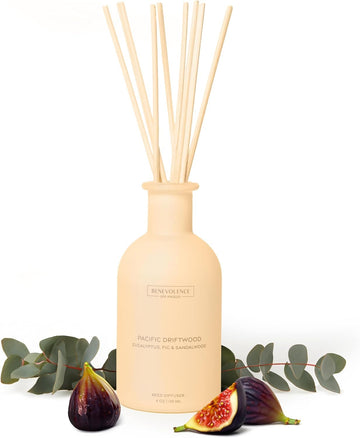 Reed Diffuser | Eucalyptus, Fig & Sandalwood | Elegant Home & Bathroom Decor | Fragrance Diffuser with Sticks