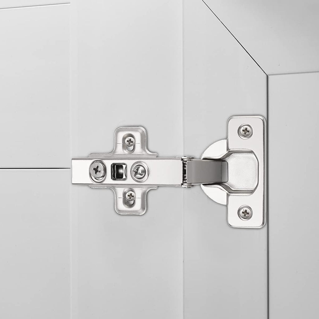 CHR093 105 Degree Soft Closing European Full Overlay Concealed Hinge with Mounting Plate,1 Pair