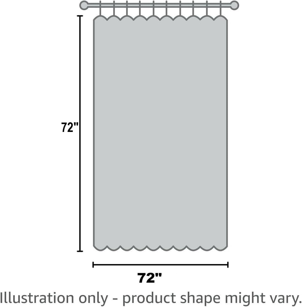 White Fabric Shower Curtain 72x72 - Waffle Weave Bathroom Curtain, Water Repellent Hotel Spa Quality, Heavy Duty 230