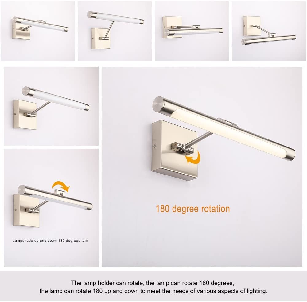 LED Picture Lights Hardwired Dimmable 16.53" Inch Artwork Display Lamp with Swing Arm 7W(45W Eqv.), Hardwired