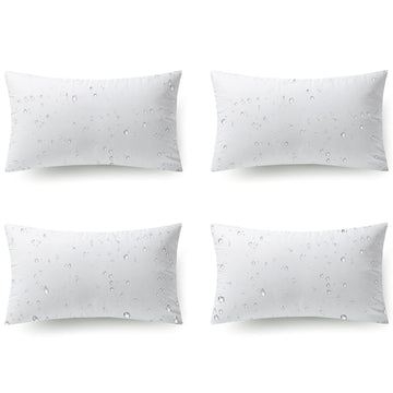 Outdoor Pillows Waterproof 12x20 Outdoor Lumbar Pillows 4 Pack