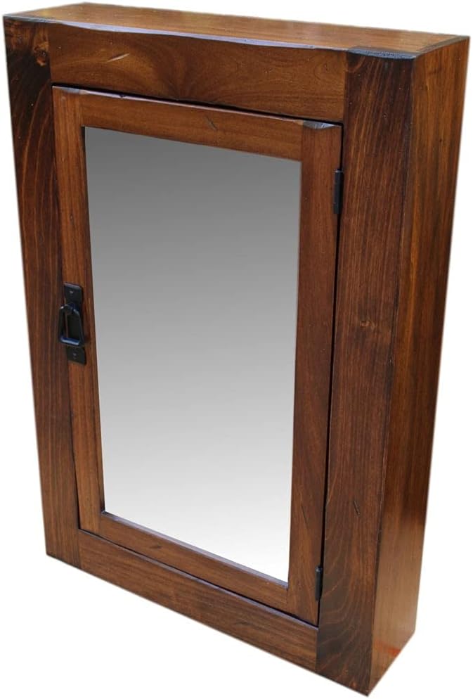 Girona Rustic Mission Medicine Cabinet/Medium Walnut Finish