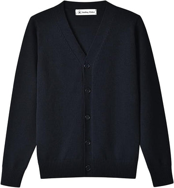 Pinker Boys School Uniform Cardigan Sweater V-Neck Soft Cotton Clothing
