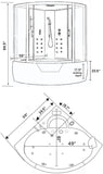Whirlpool Bathtub and Shower MONTECARLO 59.05" Hydrotherapy with Heater Hot Tub