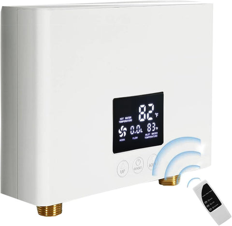 Electric Tankless Water Heater 3000W 110V, Instant On-Demand Hot Water System with Digital Display & Remote Control
