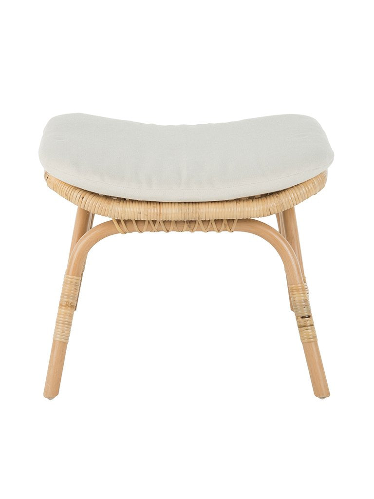 Rattan Foot Stool - Indoor Ottoman, Bathroom, Entryway Bench, Vanity, Foot Rest, Bedroom, Kitchen Step, Natural