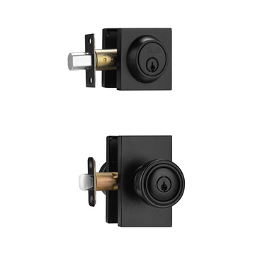 Black Door Knobs Interior, Keyed Alike Exterior Door Lock Set