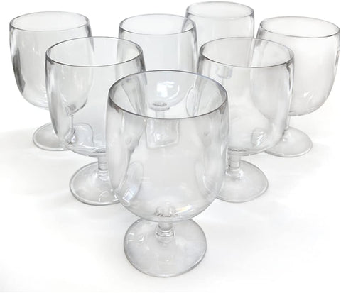 Unbreakable Plastic Wine Glasses Set of 8, 12 oz Shatterproof Stackable Tumblers, Reusable BPA Free Goblets and