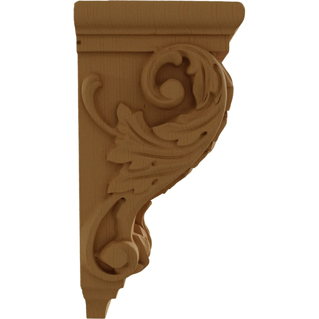 5"W x 5"D x 10"H Medium Acanthus Wood Corbel, Alder