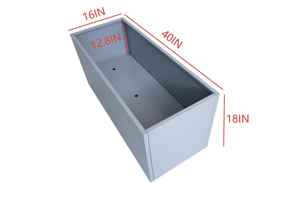 40" L x 16" W x 18" H Metal Large Rectangular Planter - Long Planter Box for Outdoor Patio/Porch Planter Boxes