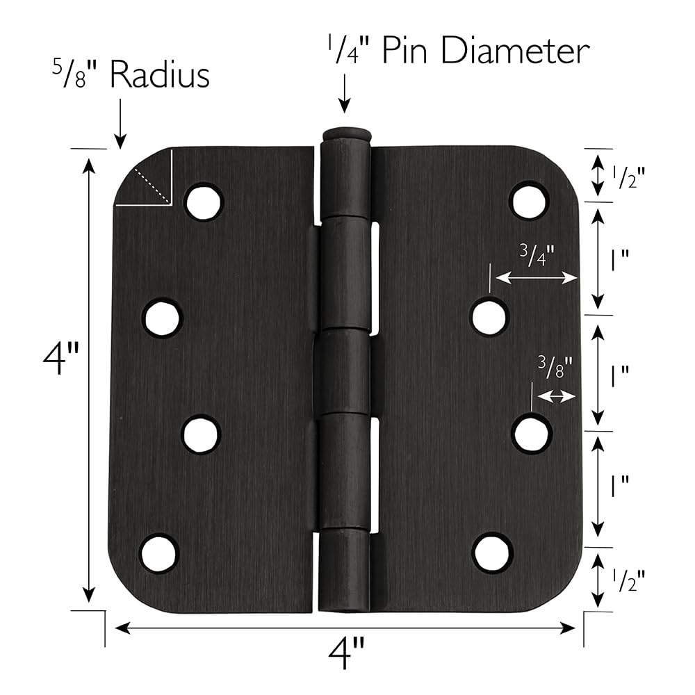 Interior Door Hinge, 4", Oil Rubbed Bronze