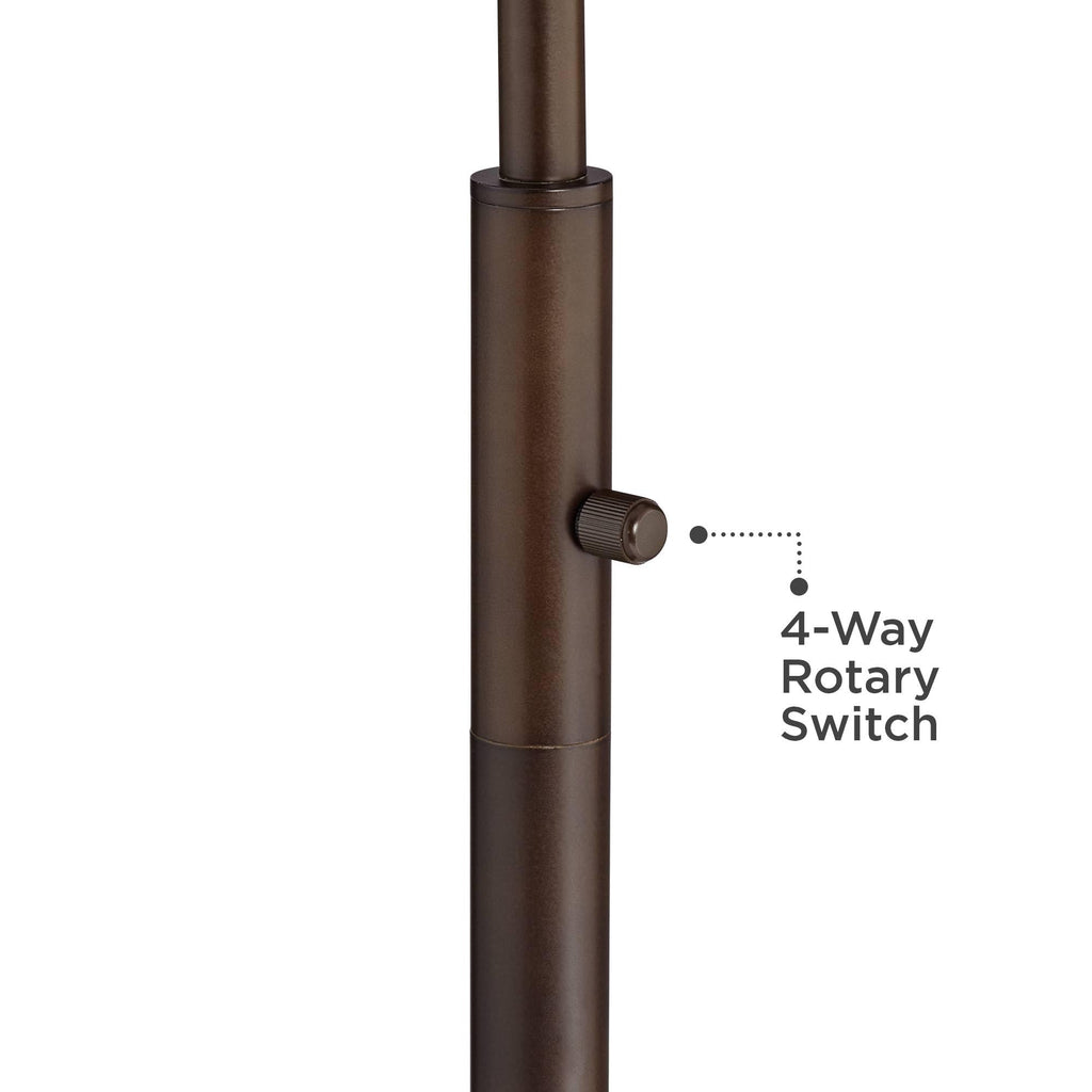 Inspired Arco Style 71 1/2" Tall Red Shade Bronze Downbridge Arc Floor Lamp