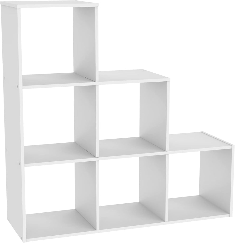 ClosetMaid Cubeicals 3-2-1 Cube Storage Shelf Organizer Bookshelf, 3 Tier, Steps, Corner Unit, Easy Assembly, Wood