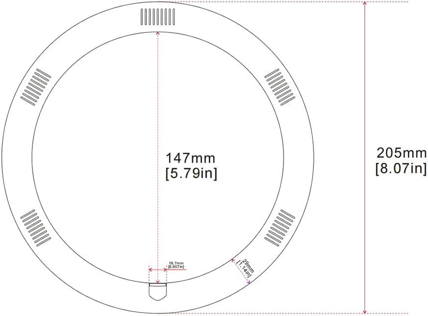 T9 LED Circline Light Bulb,8 Inch 12W 2700K Clear Cover LED Circular Light, Flicker Free Led Replacement for 22W