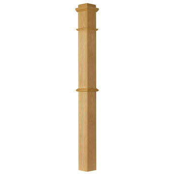 Box Newel Post 4.75" x 62" Red Oak/Poplar 4375