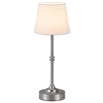Rechargeable Cordless Table Lamp Silver - 1 Pack 4000mAh Battery Operated Lamp, 3000K Warm Light, Touch Control