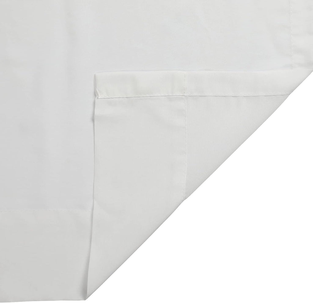White Luxury Leaf Sheer Curtain 96 Inches Long Transparent Curtain with Rod Pocket Top Thin Semi Sheer Curtain for
