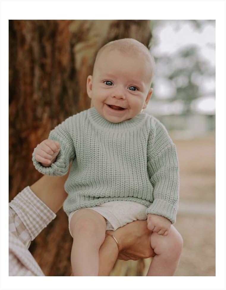 Baby Pullover Sweater Girl Boy Unisex Knit Blouse Sweatshirt Solid Long Sleeve Top Clothes