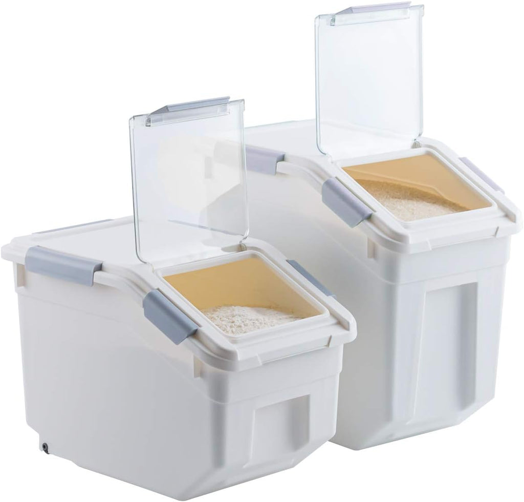 2 Pack Dog Food Storage Container with Scoop, Large Airtight Pet Dog Food Bin, Container for Dog Treats Rice, Dog Cat