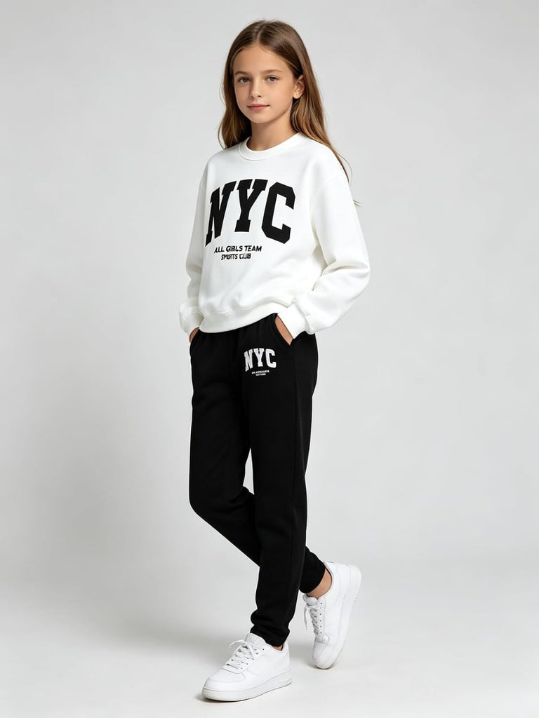 2 Piece Clothes Fall Letter Printed Long Sleeve Shirts and Pants Set Teen Girls Outfits