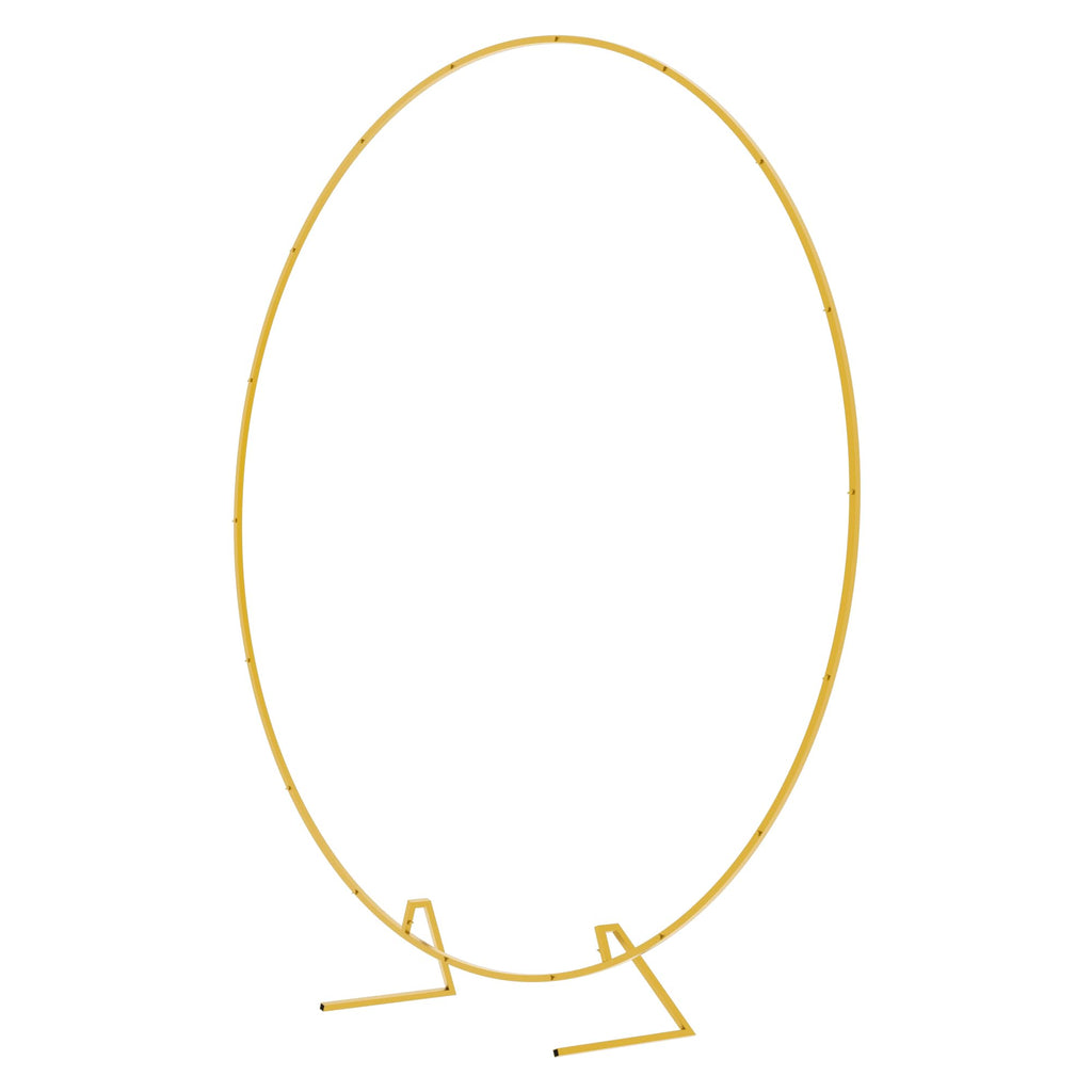 Round Backdrop Stand 7.2FT Gold Metal Circle Balloon Arch Frame