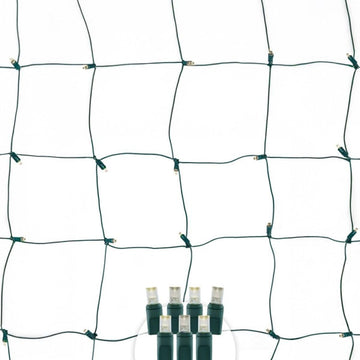 Pro Christmas 4' x 6' Outdoor LED Net Lights, Warm White, Green Wire