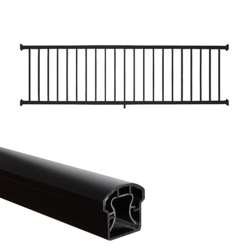 36 in. H x 8 ft. W Stanford Deck Railing Kit - Aluminum Porch & Balcony Railing Kit with Black Powder-Coated Finish