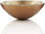 Honeysuckle Series Round Tempered Deco Glass Vessel Bathroom Sink | Top Mount Sinks Above Countertop |Handicraft
