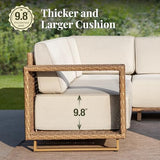 6-Piece Rattan Outdoor Patio Furniture Set - Conversation for Backyard, Garden & Porch