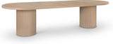 725Oak-T Belinda Collection Mid-Century Modern Solid Wood White Oak Veneer Dining Table, Oval Design, Fluted Bases, 2