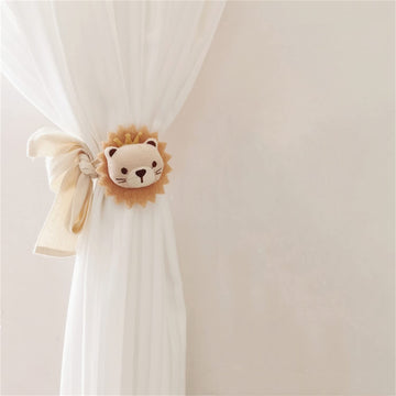 Curtain Tiebacks Cute Cartoon Animal Curtain Ties, Embroidered Animal Shape Bedroom Accessories, Curtain - 2 Pack