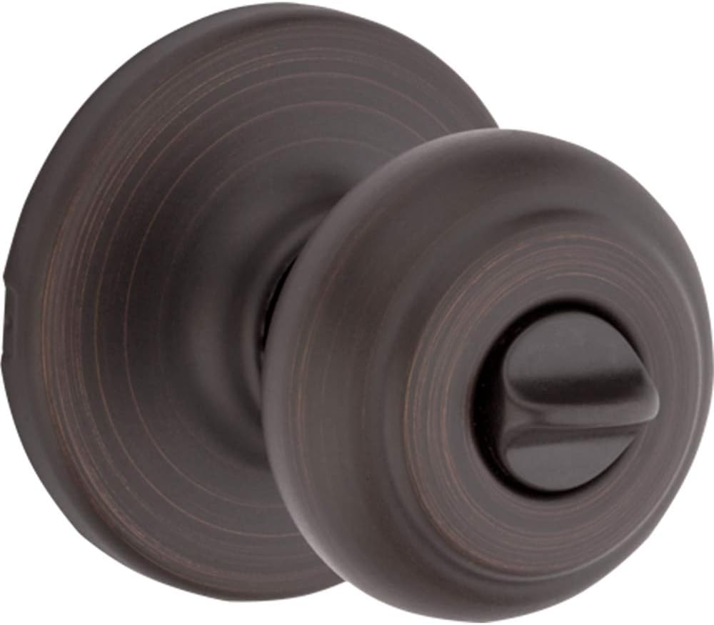Cove Interior Privacy Door Knob with Lock, Door Handle , Venetian Bronze Keyless Turn Lock Doorknob