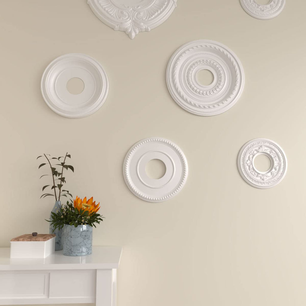 Bradford Ceiling Medallion, 12 1/2"OD x 3 7/8"ID x 3/4"P (Fits Canopies up to 6 5/8"), Primed