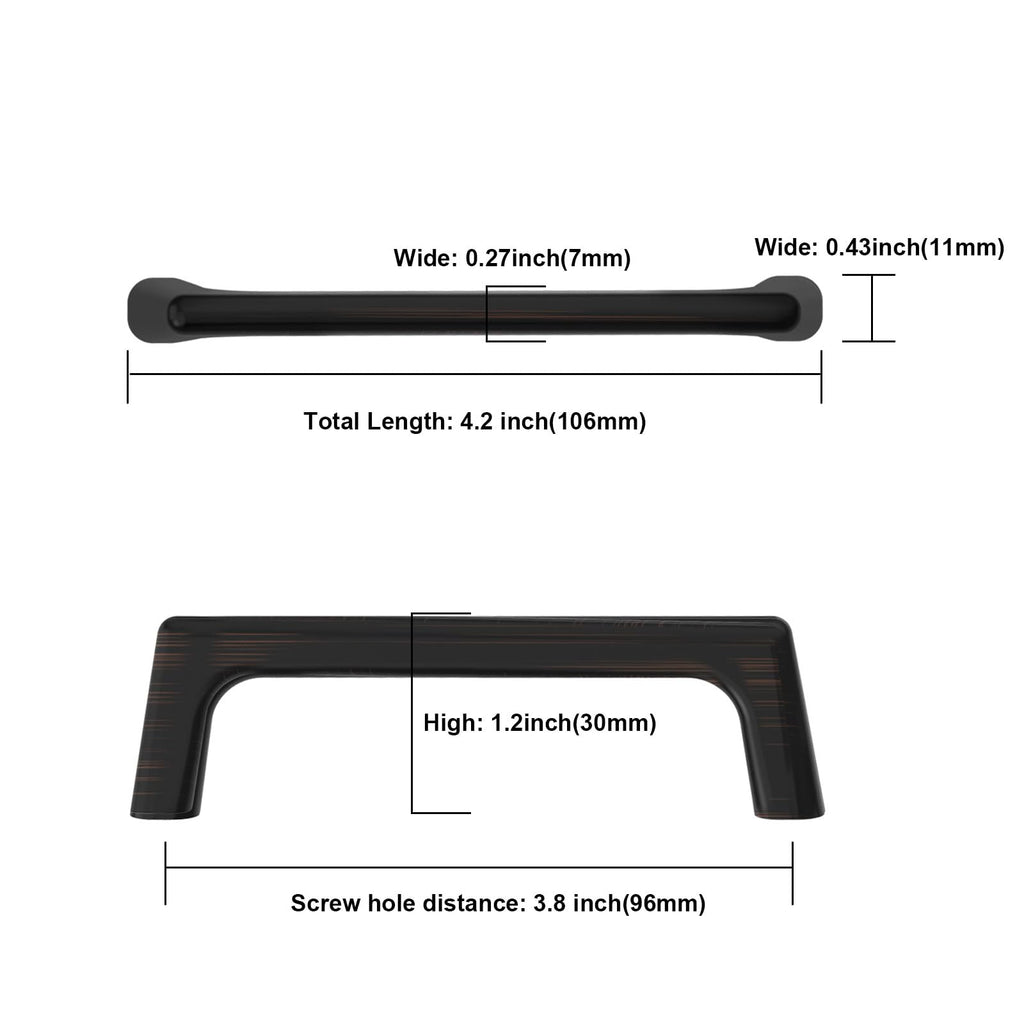 10 Pack 3.75 Inch(96mm) Oil Rubbed Bronze Cabinet Pulls Cabinet Handles Cupboard Handles Kitchen Cabinet Hardware for