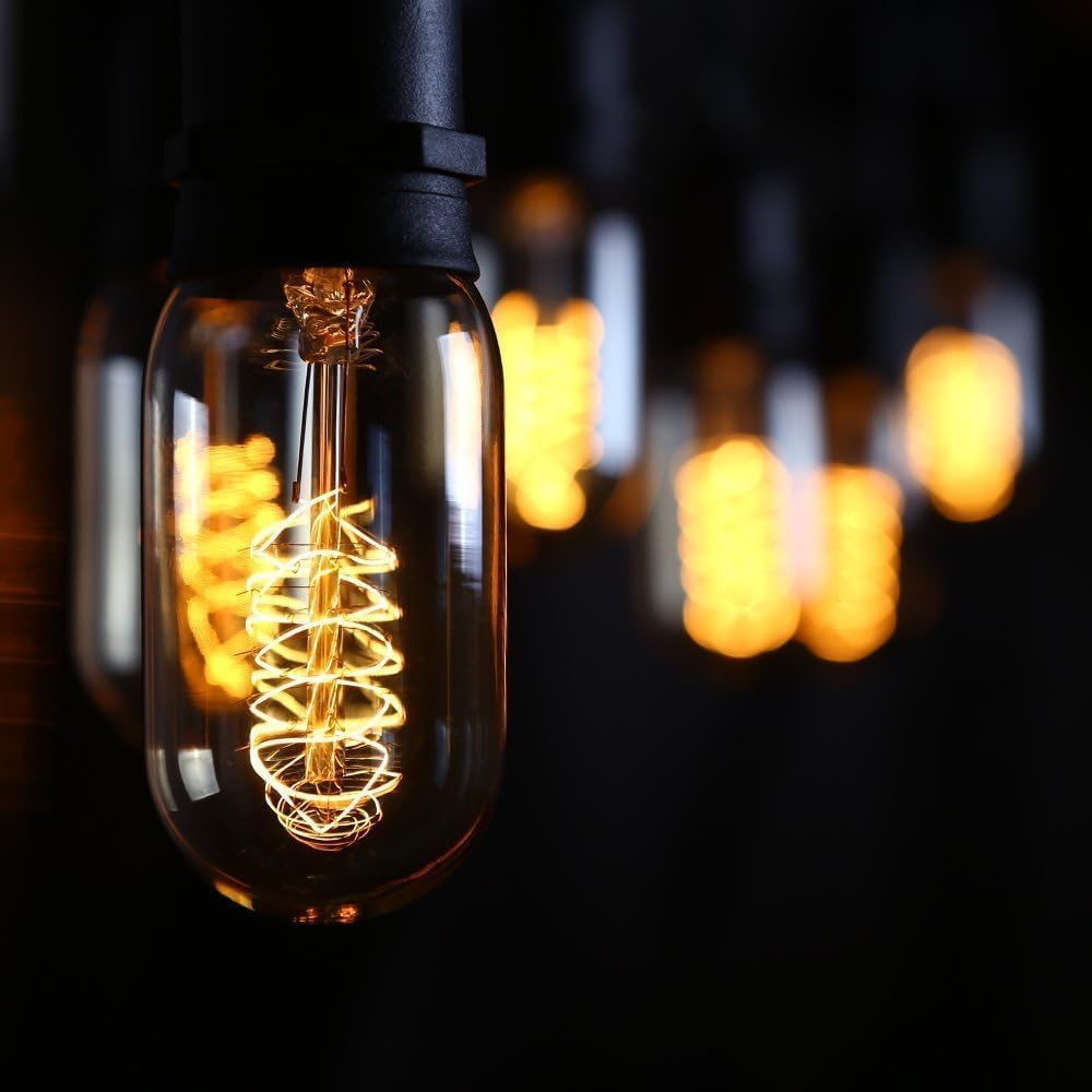 T45 Vintage Antique Edison Light Bulbs 40 Watt T14 Incandescent Light Bulbs 120 Volts E26 Base Dimmable Decorative
