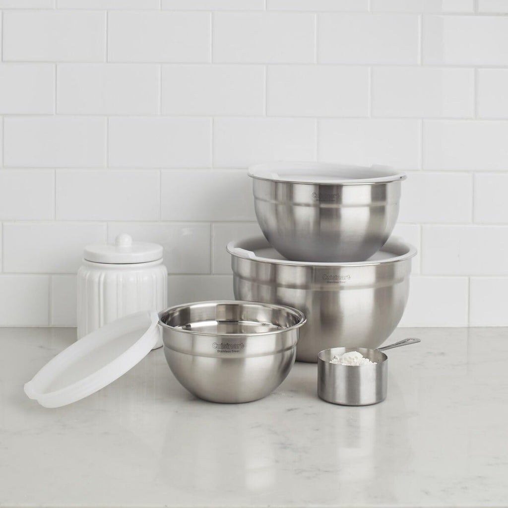 Mixing Bowl Set, Nesting Bowls, Stainless Steel, 3-Piece
