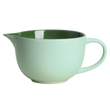 Simple Solid Color Kitchen Ceramic Mixing Bowl, 1 Quart Large Bowl, with Pouring Spout and Handle