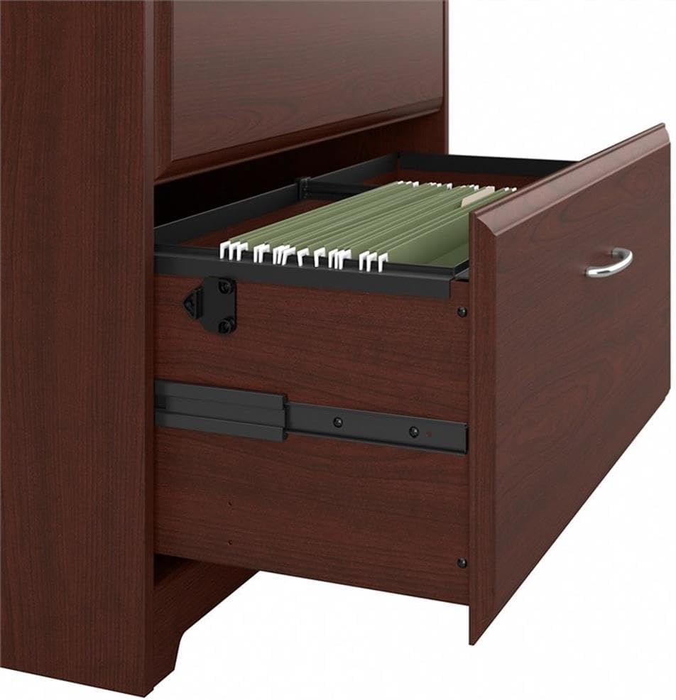 Home Cabot 2 Drawer Lateral File Cabinet in Harvest Cherry, Home Office Chest for Letter, Legal, and A4-size Document