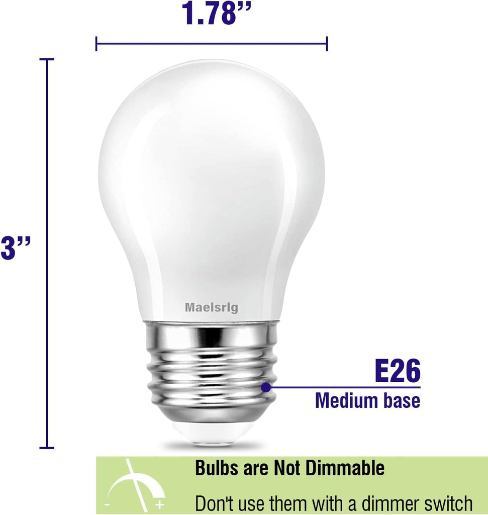 LED Appliance Bulb, 40W Equivalent, Range Hood Light Bulbs, Soft White 2700K, 5W 500 Lumens, Non-Dimmable, E26 Base