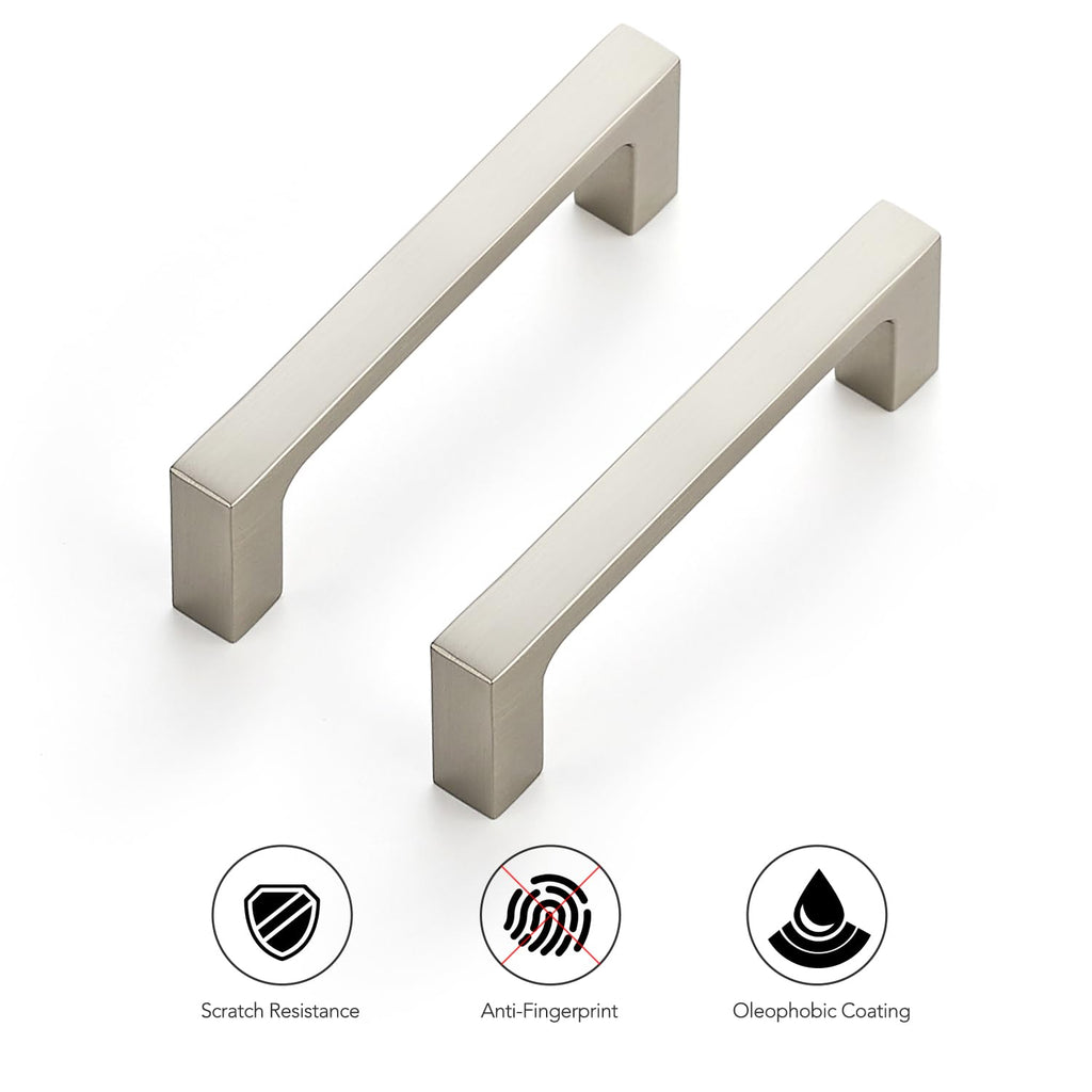 Brushed Nickel Kitchen Cabinet Solid Handles,3 Inch,5 Pack
