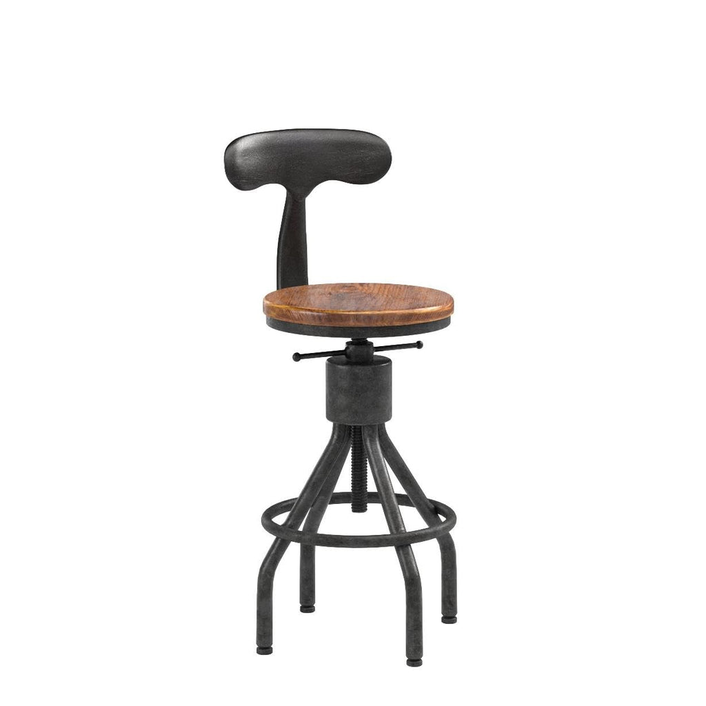 Industrial Vintage Bar Stool, Kitchen Counter Height Adjustable Pipe Chair, Cast Iron Stool, Swivel Bar Stool with
