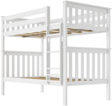 Bunk Bed Twin over Twin, Solid Wood Bunk Bed Frame with Ladder for Kids, 14" Safety Guardrails, Easy Assembly