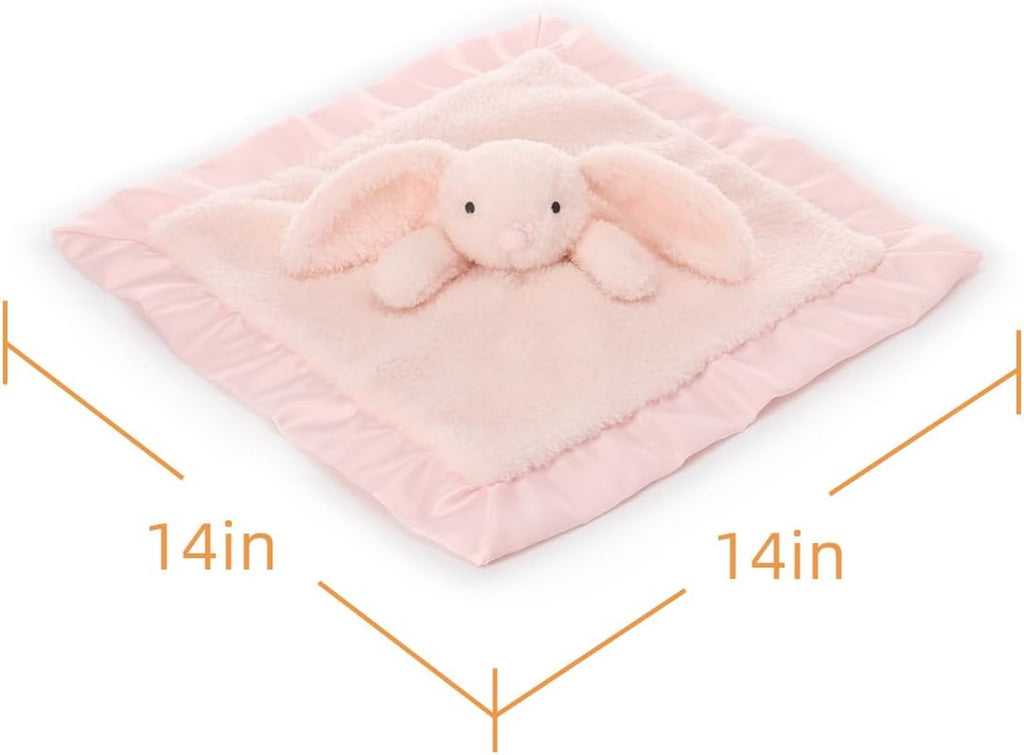 Stuffed Animals Pink Bunny Rabbit Security Blanket Lovey 14''