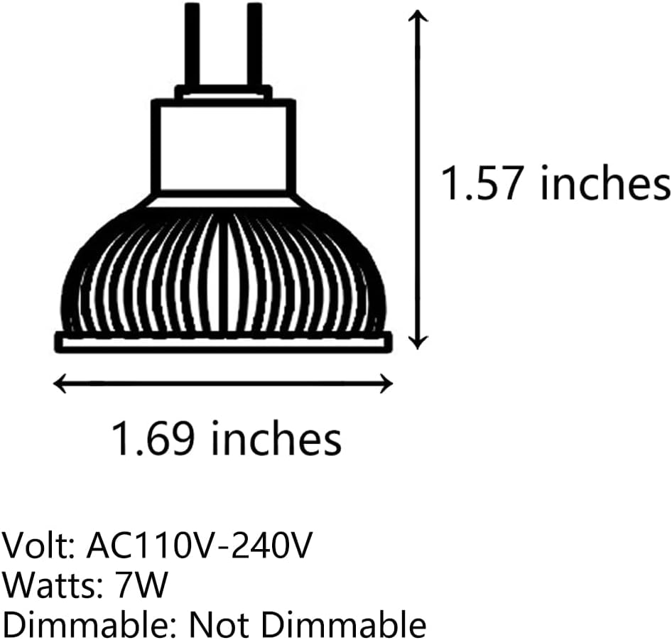 Pack of 4 MR16 GU5.3 LED Bulbs, 3000K Warm Light Bright Yellow White Non-Dimmable, 5W LED Equivalent to 50W Halogen