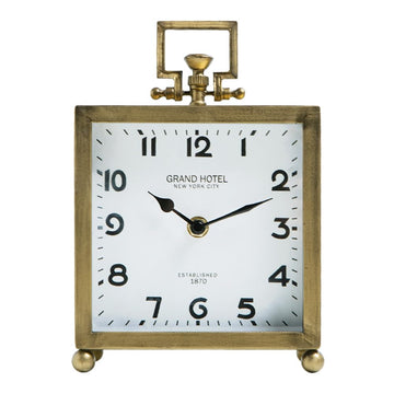 Vintage Gold Table Clock, Silent Classic Large Mantel Clock